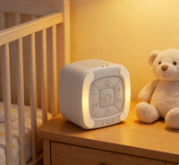 Machine à bruit blanc portable rechargeable avec veilleuse, capteur de pleurs et minuterie – Aide au sommeil pour bébés, adultes, bureau, voyage, méditation – Idée cadeau