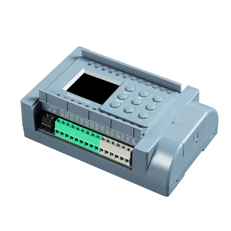Huaqingjun 8-In 8-Out Transistor Output PLC 2-Channel Analog Inputs 0-20mA Pulse Outputs PLC for Servo Motor