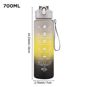 Bouteilles d'<span class=keywords><strong>eau</strong></span> <span class=keywords><strong>de</strong></span> sport en plastique anti-fuite <span class=keywords><strong>de</strong></span> 750 ml à grande capacité avec marqueur <span class=keywords><strong>de</strong></span> temps motivant et paille, idéales pour la course en extérieur et la salle <span class=keywords><strong>de</strong></span> sport - Product Image 1