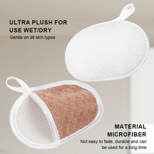 <span class=keywords><strong>Gant</strong></span> de nettoyage facial en microfibre douce personnalisable avec logo, réutilisable, pour démaquillage, exfoliation et nettoyage du visage, idéal pour le spa - Product Image 3