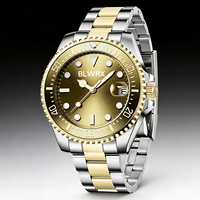 Montre de plongée sportive automatique mécanique pour homme, étanche 100 m, avec aiguilles lumineuses, en acier inoxydable, verre saphir, luxe