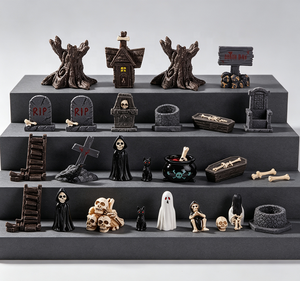 Mini-ornements en résine d'Halloween : Figurines d'horreur Crâne, <span class=keywords><strong>Momie</strong></span>, Fantôme – Décorations créatives pour <span class=keywords><strong>la</strong></span> maison et le bureau - Product Image 4