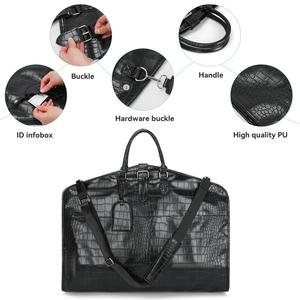 Travel Business Garment <strong>Duffel</strong> Crocodile Grain Pu Leather Foldable High Quality 47'' Waterproof Carry Wrinkle Free Suit Bag - Product Image 5