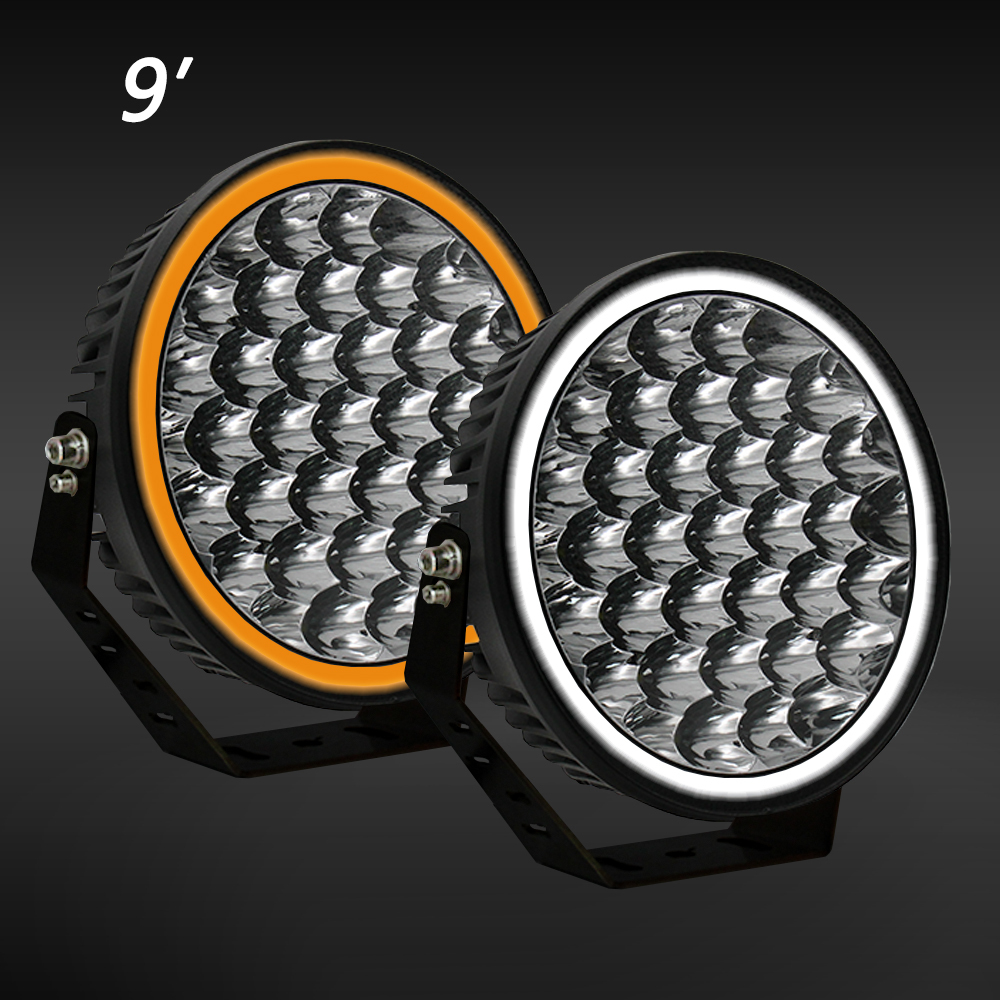 2023 New Design Dual Color DRL Amber and White Switchable 9 Inch Truck/Offroad Car Drive Led Light Work Light