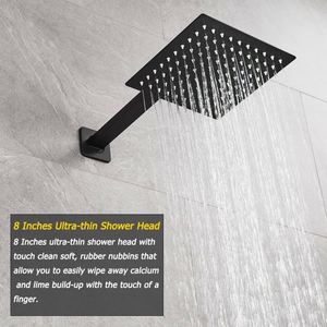 Ensemble de douche encastré mural complet en laiton avec système de robinetterie pour eau chaude et effet pluie - Product Image 4