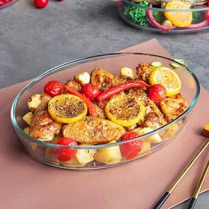 Plat <span class=keywords><strong>de</strong></span> <span class=keywords><strong>cuisson</strong></span> ovale en verre trempé sans plomb <span class=keywords><strong>de</strong></span> qualité alimentaire 3.0L pour cuisine, réfrigérateur et <span class=keywords><strong>four</strong></span>, ensemble d'ustensiles <span class=keywords><strong>de</strong></span> <span class=keywords><strong>cuisson</strong></span> en verre - Product Image 4