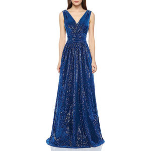 أزياء مثير الخامس الرقبة بلا أكمام أعلى الترتر حفلة موسيقية مساء اللباس - Product Image 4