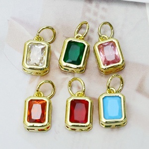 Pendentifs unisexes mignons et originaux de style punk, en laiton plaqué or 18 carats, avec zircon géométrique, forme cylindrique, bijoux - Product Image 4