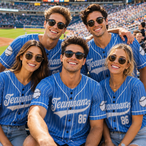 Maillot de baseball personnalisé à rayures fines pour fans, uniforme d'équipe personnalisé avec nom et numéro, respirant et anti-humidité, vente en gros - Product Image 2