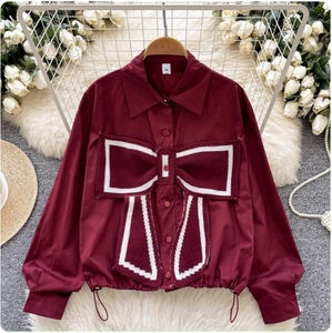 Bán Buôn Thời Trang Lớn Bowknot Áo Dài Tay Áo Áo Sơ Mi Của Phụ Nữ Tops Mùa Xuân Lỏng Phụ Nữ Quần Áo - Product Image 2
