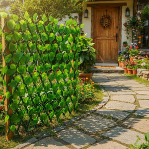 Recinzione da Giardino Espandibile in Plastica con Foglie Artificiali, Resistente ai Raggi UV, Ecologica <span class=keywords><strong>e</strong></span> di Alta Qualità per Agriturismi - Product Image 1