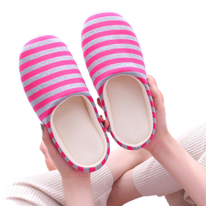 Winter Spring Warm Indoor Cosy Comfy Breathable EVA Outsole Cotton Lining Velvet Striped Thick Sole Silent <b>Slipper</b> for Women Men - Product Image 1
