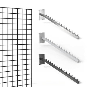 Panel de rejilla de zinc cromado, pines de pared, brazo de exhibición de ropa colgante de altura ajustable para tienda, estantes de exhibición Premium para interiores/exteriores - Product Image 1