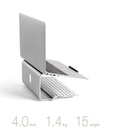 Nouveau support pour ordinateur portable en aluminium au design unique argenté, rotatif à 360°, ergonomique, capacité de charge de 1,4 kg