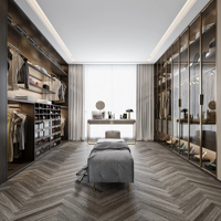 Armoire de chambre en bois sur mesure Lesso Home avec coiffeuse et miroir, organisateur de vêtements intégré