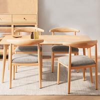 Vente directe d'usine Européenne Danoise Chaise Café Restaurant Sillas Vache OX Corne Chaise En Bois Coude À Manger Chaises Avec Coussin