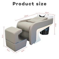 Nouvel Arrivage Lit de lavage de cheveux pour salon de coiffure, Chaise de lavage de cheveux, Lit de lavage avec fonction massage et LED