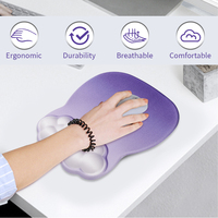 Tapis de souris de jeu ergonomique en mousse à mémoire de forme personnalisé avec base en gel et repose-poignet pour le bureau et la maison
