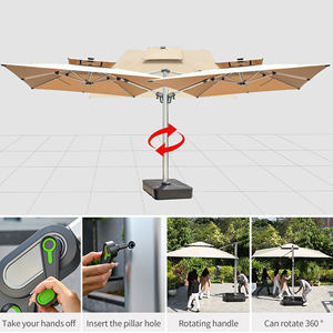 Parasol de jardin d'extérieur, résistant au vent, stable, 11x7cm, jaune, blanc, <span class=keywords><strong>solaire</strong></span>, parasol, pare-soleil - Product Image 4