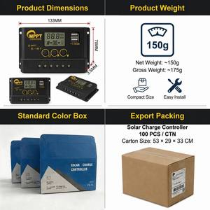 Controlador de Carga Solar MPPT Original de <span class=keywords><strong>5A</strong></span> <span class=keywords><strong>12V</strong></span> 24V con Pantalla LCD, Doble USB 5V2A, Regulador de Batería para Panel Solar Fuera de la Red, Venta al Por Mayor OEM - Product Image 3