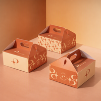 Boîte à pâtisserie pliable en papier, résistante à la graisse, avec impression personnalisée, montage simple et rapide, pour service de traiteur