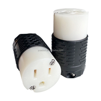 Conector Eléctrico Industrial YD515C NEMA 5-15C, 15A 125V, 3 Puntas con Conexión a Tierra, Enchufe Negro de Latón Sólido