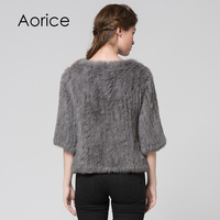 CR004 Nouveau pull-over pour femme en vraie fourrure de lapin, manteau tricoté, veste, gilet, châle, smock, combinaison, 11 couleurs