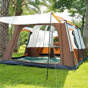 Heavy Duty Outdoor Luxury Family Travel Waterproof 4 Room 12 Persons Mountain Camping Tent