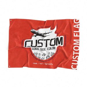 Outdoor Advertising Wholesale 150D Polyester Flying Customized Logo Printing 3*5ft Custom <b>Flags</b> - Product Image 2