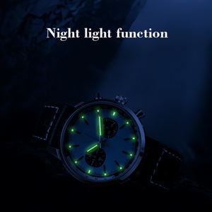 <span class=keywords><strong>Montre</strong></span> de sport vintage de luxe bleu fluorescent pour homme 2025, fabriquée sur mesure en Chine, <span class=keywords><strong>bracelet</strong></span> en <span class=keywords><strong>cuir</strong></span> <span class=keywords><strong>marron</strong></span>, mouvement à quartz <span class=keywords><strong>SEIKO</strong></span>, boîtier en alliage résistant à l'eau - Product Image 6