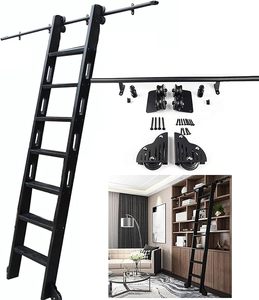 Accessori libreria in acciaio ferramenta libreria regolabile S0tep con scaffale nero esteticamente Case scala scaffali - Product Image 1