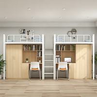 Lit superposé moderne en métal avec escalier pour hôpital, dortoir, école, hôtel, appartement ou chambre à coucher - Vente en gros