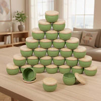 Boîtes en métal bleues sans soudure pour bougies, vides, 2,2 oz et 4 oz, pots de voyage colorés avec couvercles à enfiler