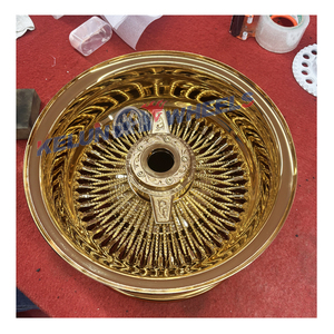 13x7 <span class=keywords><strong>Rev</strong></span> 72 nói thẳng ren vàng NIP/Hub & Knock-off Lowrider nói Dây bánh xe - Product Image 5