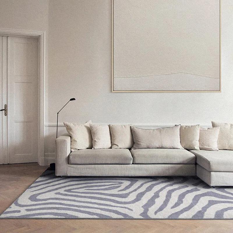 Pattern In A Room Nordic Fluffy Plush Carpets for Living Room Light Luxury Zebra Pattern ...