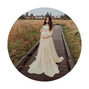 Femmes européennes et américaines dentelle couture en mousseline de soie femmes enceintes avec queue <span class=keywords><strong>mi</strong></span>-manches <span class=keywords><strong>robe</strong></span> photographie <span class=keywords><strong>robe</strong></span> - Product Image 6