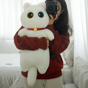 Adorable coussin en peluche en forme de chat long, jouet en peluche chat gras mignon, personnage qui miaule, animal en peluche, marionnette pour enfants, poupées chaton - Product Image 3