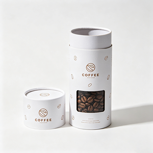Wholesale Round Paper Tube <b>Box</b> Transparent Window Sealed Cylinder <b>Cardboard</b> <b>Box</b> For Coffee Bean Fresh <b>Storage</b> - Product Image 1