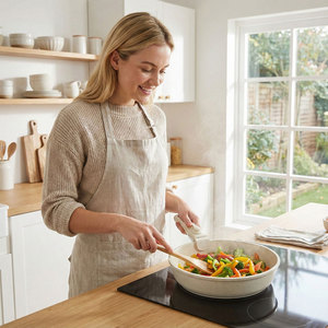 E-Top Ensemble de 7 ustensiles de cuisine antiadhésifs, compatible induction, en acier inoxydable, aluminium et céramique, comprenant une casserole à lait et une poêle à frire, personnalisable OEM - Product Image 4
