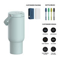 Gobelet isotherme de voyage grand format 40 oz avec logo et couleur personnalisés, avec paille