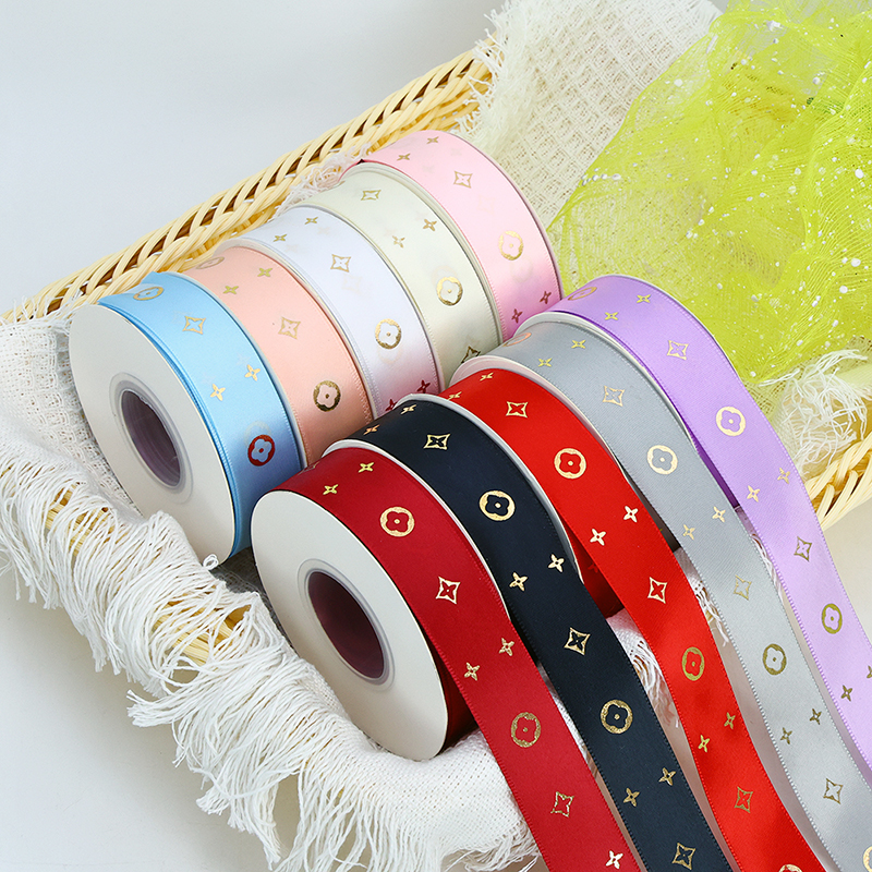Custom Gold Foil Ribbon for Gift Box Packaging, Cake & Flower Decoration, Bulk Wholesale Available