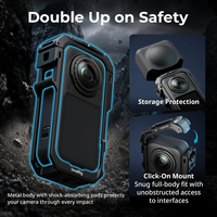 Cage en alliage d'aluminium X6 pour Insta360 X6, capuchon d'objectif en silicone, mousse anti-bruit, support à dégagement rapide 1/4"-20 -6965