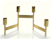 Candélabre pliable en métal à 4 bras, porte-bougie conique doré, petit volume d'emballage, décoration de centre de table pour mariage, fête à domicile