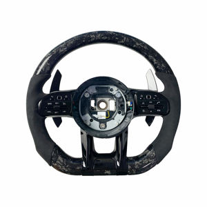 Volant en cuir de luxe à motif forgé pour W204 W205 W212 W213 <span class=keywords><strong>C180</strong></span> C300 E200 E300 Voiture personnalisée - Product Image 1