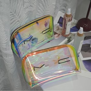 Trousse de toilette grande capacité, imperméable, en TPU holographique, avec couture - Product Image 3