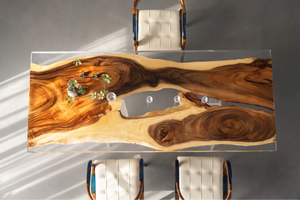 Mesa de Resina Epoxi <span class=keywords><strong>Sancho</strong></span> Multi-Bay de Tres Capas con Micro Paisaje Subacuático, Diseño Contemporáneo, Juego de Comedor - Product Image 3