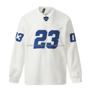 Camiseta de Manga Larga Deportiva para Hombre, con Parches de Letras y Números Vintage, Bordada, Transpirable, Anti-UV, de Secado Rápido, Estilo Holgado, Marca de Moda - Product Image 3