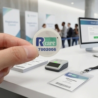 Étiquette adhésive RFID |   Étiquettes autocollantes RFID en PET durables et imperméables pour la gestion des enregistrements de présence en conférence, impression recto simple