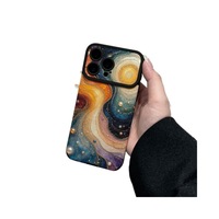 Coque de téléphone portable en cuir artificiel TPU avec impression vague perlée dorée pour iPhone X Xr Xs 11 12 13 14 15 16 17 18 Pro Max