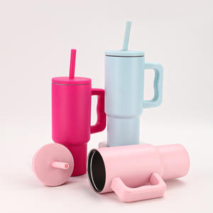Nouveau Portable Double Vide En Acier Inoxydable Voyage Gobelet Poignée Moderne <span class=keywords><strong>Paille</strong></span> En Plastique pour L'extérieur Tasse À Café Utiliser Chaud Froid - Product Image 2